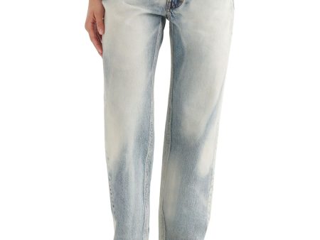 LUCKY BRAND Womens Light Blue Zippered Pocketed Button Closure Distressed Jeans For Sale