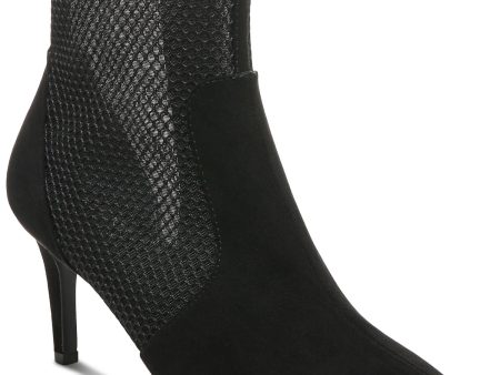 ALFANI Womens Black Mesh Cushioned Jamari Pointed Toe Stiletto Zip-Up Dress Heeled Boots M Online