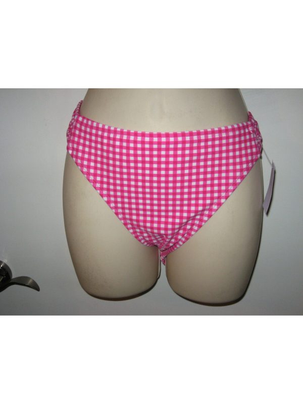 XHILARATION Women s Pink Check Bikini Bikini Bottom For Sale