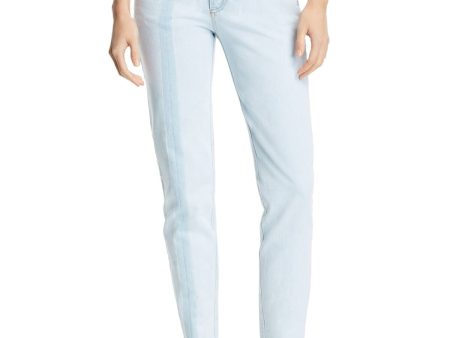 KSENIA SCHNAIDER Womens Blue Zippered Pocketed Straight leg Jeans Supply