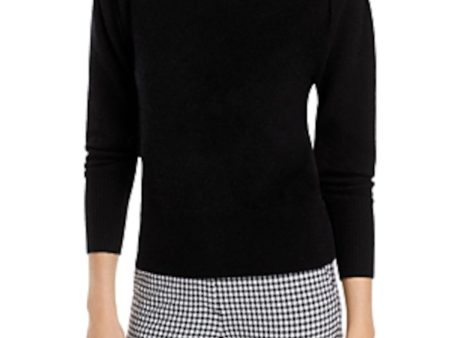 Designer Brand Womens Pleated Pouf Sleeve Crew Neck Sweater Fashion