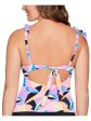 SALT + COVE Women s Multi Color Printed Stretch Push-Up Open-Back Lined Deep V Neck Tie Kaleidoscope Tankini Swimsuit Top Online Hot Sale