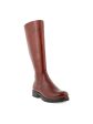 ECCO Womens Cognac Brown Back Zip For Calf Width Adjustment Water Resistant Modtray Round Toe Block Heel Zip-Up Leather Boots Shoes on Sale