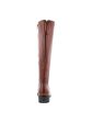 ECCO Womens Cognac Brown Back Zip For Calf Width Adjustment Water Resistant Modtray Round Toe Block Heel Zip-Up Leather Boots Shoes on Sale