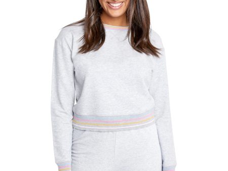 SUNDOWN BY SPLENDID Womens Gray Heather Sweatshirt Sale