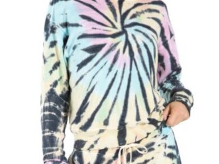 N:PHILANTHROPY Womens Purple Distressed Ribbed Tie Dye Sweatshirt Cheap