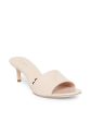 KATE SPADE NEW YORK Womens Beige Padded Savvi Round Toe Kitten Heel Slip On Leather Dress Sandals Shoes Sale