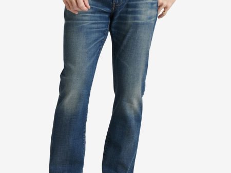 LUCKY BRAND Mens Blue Straight Leg, Tapered, Athletic Fit Denim Jeans on Sale