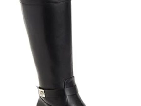 CHARTER CLUB Womens Black Buckle Accent Johannes Round Toe Zip-Up Riding Boot M Online