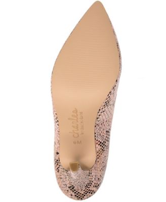 CHARLES BY CHARLES DAVID Womens Pink Snake Print Comfort Maxx Pointed Toe Stiletto Slip On Pumps Shoes M Online