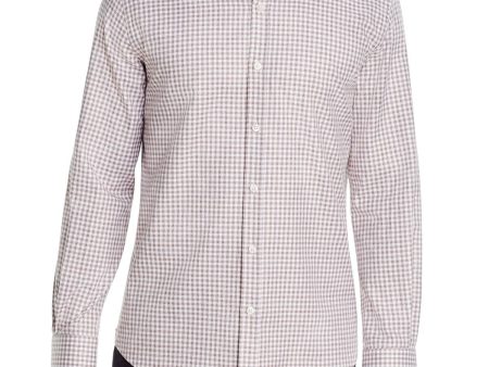 DYLAN GRAY Mens Brown Gingham Collared Classic Fit Button Down Shirt Online now