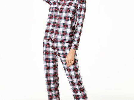 FAMILY PJs White Plaid Long Sleeve Straight leg Sleepwear Pajamas Sale