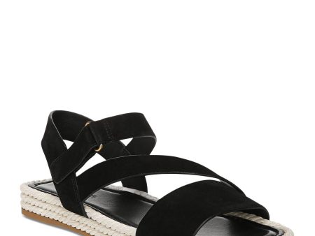 VINCE. Womens Black Ankle Strap Strappy Eliana Round Toe Buckle Leather Espadrille Shoes M Online Sale