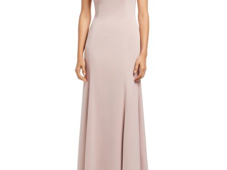 WATTERS & WATTERS Womens Pink Spaghetti Strap Asymmetrical Neckline Full-Length Formal Fit + Flare Dress Online