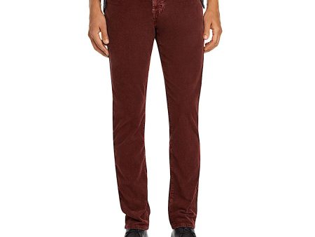 ADRIANO GOLDSCHMIED Mens Maroon Straight Leg, Slim Fit Cotton Blend Pants Supply