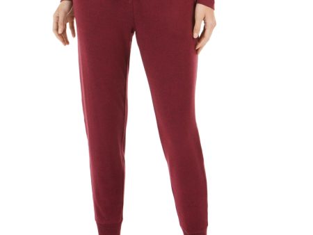 ALFANI Burgundy Solid Everyday Pants on Sale