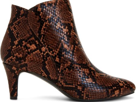 ALFANI Womens Brown Snake Skin Print Step N Flex Comfort Harpper Almond Toe Kitten Heel Zip-Up Booties M Online Sale