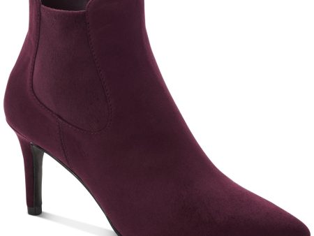 ALFANI Womens Burgundy Cushioned Stretch Jacklynne Pointed Toe Stiletto Zip-Up Dress Booties M Discount