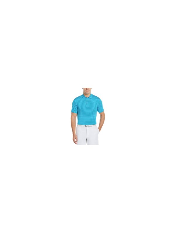 HYBRID APPAREL Mens Turquoise Athletic Fit Moisture Wicking Polo Hot on Sale