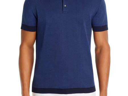 DYLAN GRAY Mens Navy Patterned Collared Shirt Discount