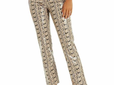 BAM BY BETSY & ADAM Womens Zippered Animal Print High Waist Pants For Cheap