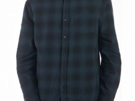 NANA JUDY Mens Fulton Navy Plaid Long Sleeve Collared Button Down Cotton Cotton Shirt Hot on Sale