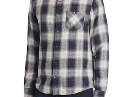 FLAG & ANTHEM Mens Blue Tartan Plaid Long Sleeve Collared Button Down Shirt Online Hot Sale