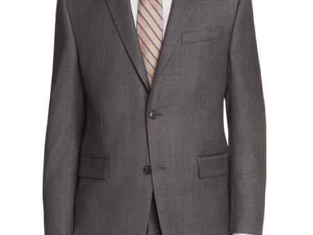 MICHAEL KORS Mens Sharkskin Gray Single Breasted, Classic Fit Wool Blend Blazer Sale