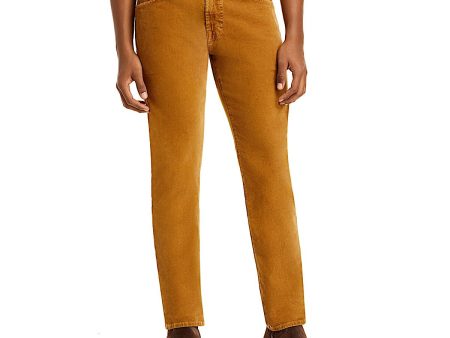 ADRIANO GOLDSCHMIED Mens Brown Straight Leg, Slim Fit Cotton Blend Pants Online