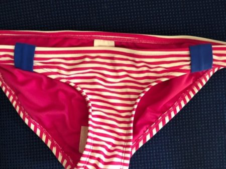 XHILARATION Women s Pink Striped Bikini Bikini Bottom For Sale