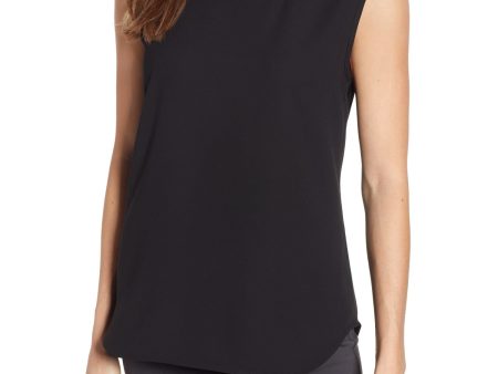 ANNE KLEIN Womens Black Sleeveless Scoop Neck Blouse For Sale