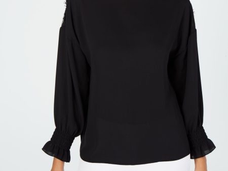 28th & Park Womens Long Sleeve Jewel Neck Blouse For Cheap