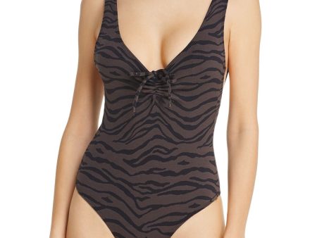 PREMISE STUDIO Women s Tiger Animal Print High Cut Leg One Piece Swimsuit For Sale