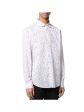 JOHN VARVATOS Mens White Printed Collared Classic Fit Shirt Fashion