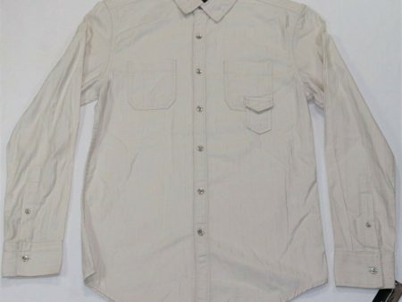 INC Mens Beige Button Down Casual Shirt Fashion