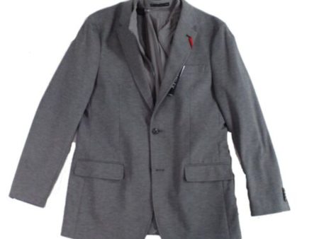 TOMMY HILFIGER Mens Trevor Gray Single Breasted, Classic Fit Blazer Sport Coat Supply