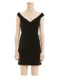 THEORY Womens Black Zippered Polka Dot Velvet Sleeveless V Neck Short Evening Body Con Dress Online now