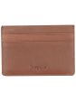 BESPOKE Men s Brown Logo Leather Card Holder Online