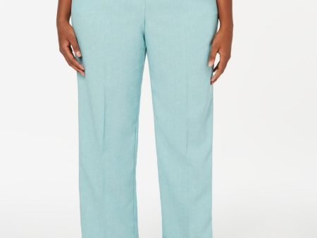 ALFRED DUNNER Womens Turquoise Wear To Work Straight leg Pants Online