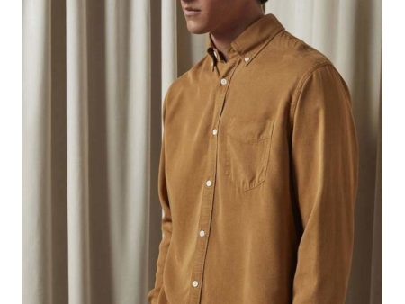 NNO7 Mens Beige Long Sleeve Button Down Casual Shirt Hot on Sale