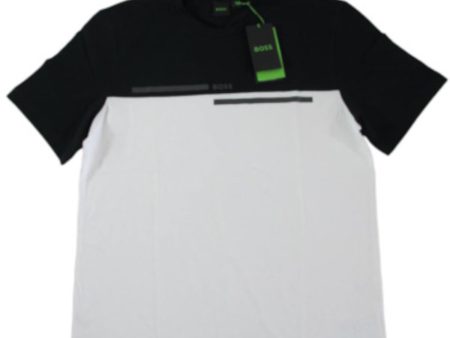 BOSS Mens Black Color Block Classic Fit Stretch T-Shirt Online