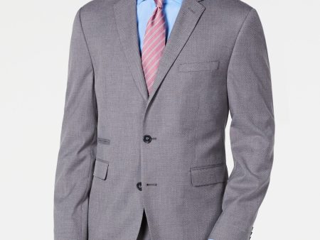 VINCE CAMUTO Mens Gray Single Breasted, Stretch, Slim Fit Wrinkle Resistant Suit Separate Blazer Jacket Supply