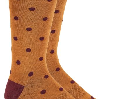 BAR III Maroon Color Block Polka Dot Seamless Casual Crew Socks Discount