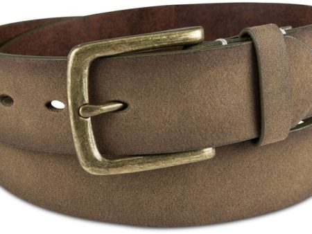 SUN STONE Mens Brown Faux Leather Casual Belt For Discount