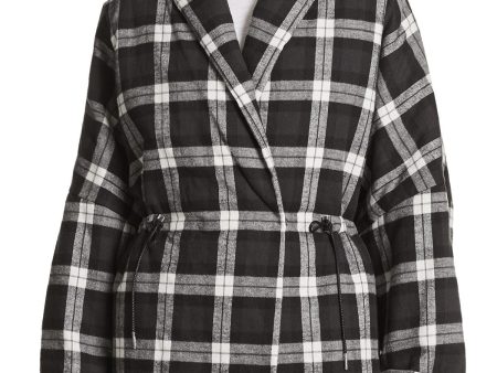 DIVINE HERITAGE Womens Black Plaid Puffer Winter Jacket Coat For Discount