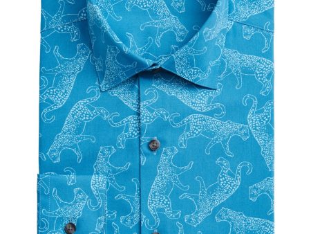 BAR III Mens Teal Spread Collar Slim Fit Button Down Shirt For Sale