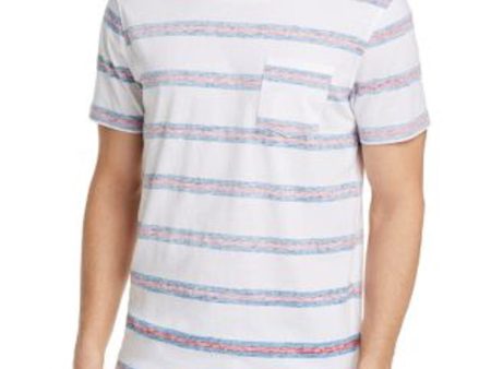 Pacific and Park Mens Blue Lightweight, Striped Short Sleeve Casual Shirt Online now