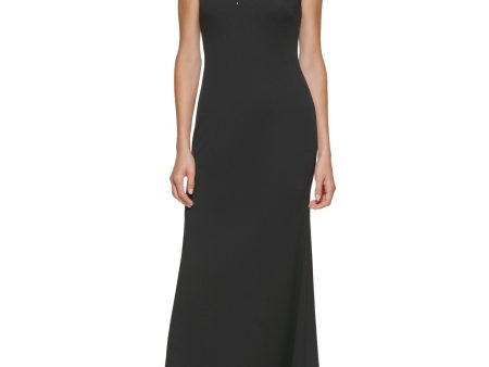 VINCE CAMUTO Womens Stretch Embellished Cap Sleeve Jewel Neck Full-Length Formal Gown Dress Supply