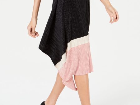 ALFANI Womens Color Block Below The Knee Wear To Work Pleated Skirt Online now