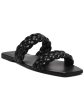 INC Womens Black Braided Double Straps Petria Square Toe Slip On Sandals Shoes M Hot on Sale